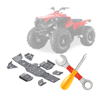 Установка зашиты днища рычагов и подножек на квадроцикл